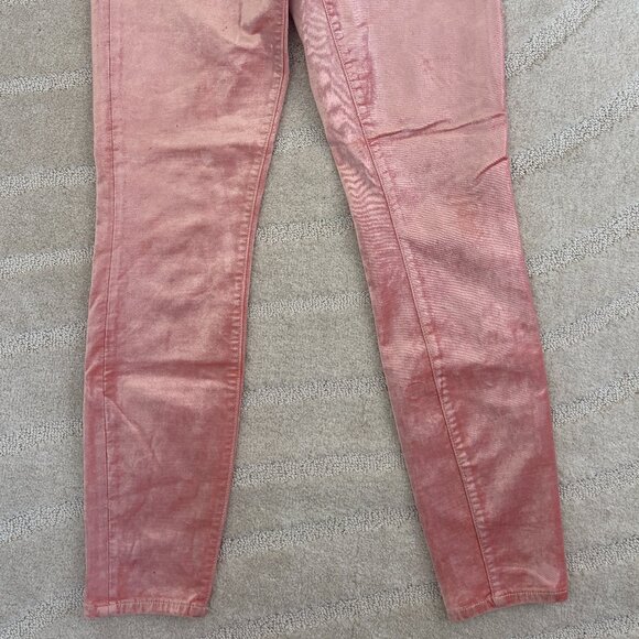 Anthropologie Pilcro and the Letterpress Pink Crushed Velvet High Rise Skinny - Picture 6 of 6